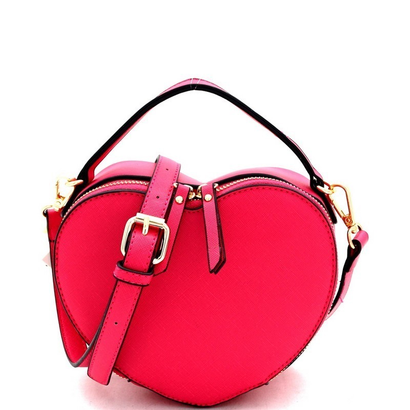 red heart shaped purse